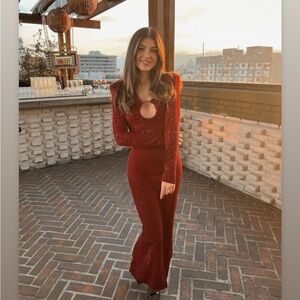 BRONX AND BANCO Mayan Maroon Maxi‎ Dress NWT Sz S/4